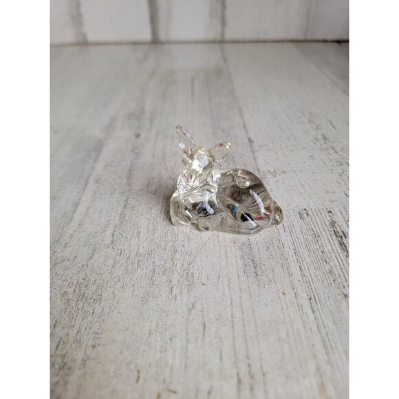 Miniature glass fawn deer figure xmas decor figure woods - Picture 1 of 5